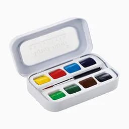 Набір акварельних фарб Sennelier Aqua-mini, 8 кольорів, кювета +1 пензлик - мініатюра 2