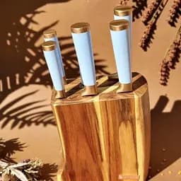 Набір ножів Edenberg 7 предметів з підставкою синій (EB-11029)