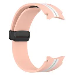 Ремінець для Samsung Galaxy Watch 4 44mm - рожево-білий ширина кріплення 20мм силікон Watchbands Cls-line-black (W35-9WB10289017) - мініатюра 2