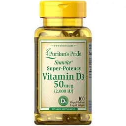 Вітаміни та мінерали Puritan's Pride Vitamin D3 2000 IU, 100 капсул