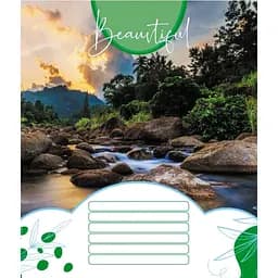 Зошит учнівський "Красиві водоcпади" Leader 018-530100K-4 в клітинку, 18 аркушів