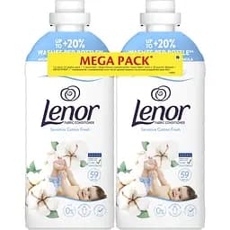 Набір кондиціонер для білизни Lenor Sensitive Cotton Freshness 2.478 л (2 шт. x 1,239 л) - мініатюра 2