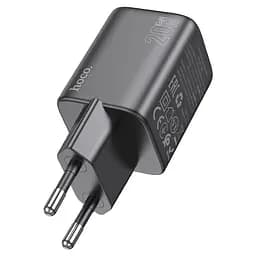 Мережевий зарядний пристрій Hoco N40 Mighty single port PD20W charger чорний - мініатюра 3