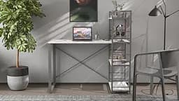 Письмовий стіл Ferrum-decor Серії Конект з етажеркою 75x120x60 сірий ДСП Біле 16мм (FRD-104230) - мініатюра 7