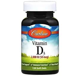 Витамин Д3 Carlson Vitamin D3 2000 МЕ (50 мкг) 120 гелевых капсул