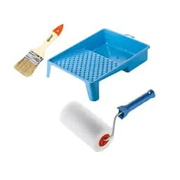 Валик "Поролоновый" 150х80 мм с ручкой, ванночка и кисточка "Стандарт" Polax (770-281)