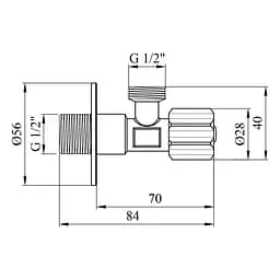 Кран приладовий Kroner KRP Eckventil C401 1/2"х1/2" ЗЗ (CV027383) - мініатюра 3