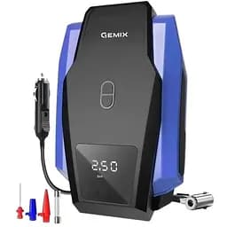 Автокомпрессор Gemix Model G black/blue поршневой с сумкой цифровой манометр функция Autostop фонарик 35 л/мин