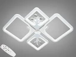 Дизайнерська LED люстра з димером і підсвічуванням, 100Вт, біла люстра