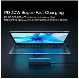Павербанк Baseus Adaman2 Digital Display Fast Charge 10000 mAh 30 W білий (PPAD040002)  - мініатюра 8