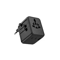 Мережевий фільтр WIWU 25W Warrior GaN Universal Adapter 2C1A Wi-UA011 Black (6977703656626) - мініатюра 3