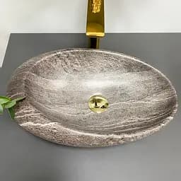 Умивальник VBI Vicenza dark stone matt накладний VBI-014804, Коричневий - мініатюра 2