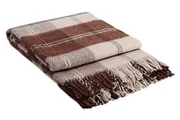 Плед вовняний Vladi Ельф 140х200 біло-терракот-коричневий 3 (1045)