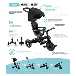 Велосипед дитячий Globber Explorer Trike 4 в 1 синій (634-100) - мініатюра 11