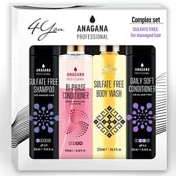 Набор 4YOU "Безсульфатный" для поврежденных волос ANAGANA 4х250 мл