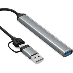 Концентратор Dynamode 5-in-1 USB Type-C/Type-A to 1хUSB3.0, 2xUSB 2.0, card-reader SD/MicroSD (DM-UH-514) - мініатюра 3
