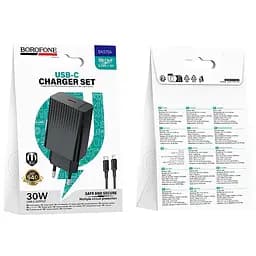 МЗП Borofone BAS75A Source PD30W (1USB-C) + кабель Type-C to Lightning Black - мініатюра 2