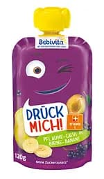 Фруктовое пюре Bebivita Pouch Груша, слива и банан, 120 г
