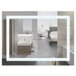 Дзеркало Mixxus WARM MR02-90x70-CASE з LED Touch, Anti-fog, димером, регулюванням яскравості, годинником (MI6674)
