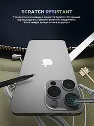 Захисне скло для камери Apple iPhone 16 Pro/16 Pro Max, Supreme BI, сріблястий колір, з рамкою, глянцеве скло для захисту лінз, протиударне, прозоре, з клейовим шаром по контуру, не впливає на якість фото, ArmorStandart (ARM79421) - мініатюра 5