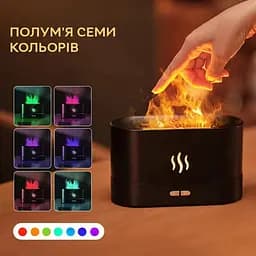 Портативний зволожувач повітря Kinscoter DQ-701C ефект полум'я, Black з аромадиффузором - мініатюра 3