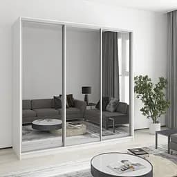 Шкаф-купе трехдверный MebelStar Стандарт AL 3 Зеркала 210x45x240 см Аляска белый (MBS-1572)