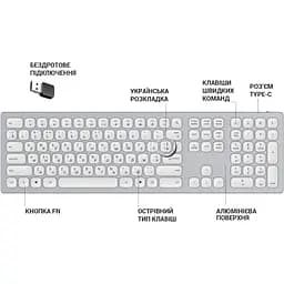 Клавіатура OfficePro SK1550 Wireless White SK1550W [128855] - мініатюра 7
