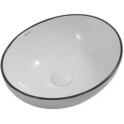 Умивальник накладний Mixxus Premium Ellipse-0108 Edge Black 400x330x145 мм MP6527, Білий