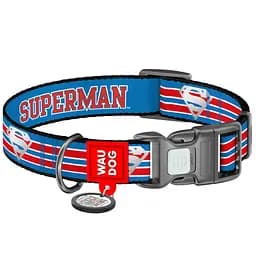 Нашийник для собак Waudog Nylon з QR паспортом Супермен Ретро р.S 15 мм 25-35 см (280-1082)