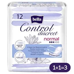 Урологические прокладки Bella Control Discreet Super Normal 1+1=3 36 шт. (3 уп. х 12 шт.)