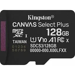 Карта памяти Kingston microSDXC Canvas Select Plus 128GB Class 10 UHS-I U1 V10 А1 (SDCS3/128GBSP) [144834]