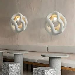 Гіпсовий світильник у білому кольрі Ø 50 см | Арт. MJ34-450*500 WT | Line F