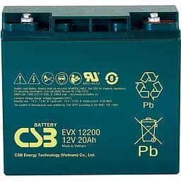 Аккумулятор CSB AGM 12V (12V/20Ah/240Wh) (EVX12200) [112310]