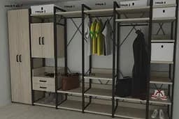 Шафа Гардероб Уні секція 7 серії Конект Ferrum-decor 220x60x50см Чорний метал ДСП Дуб Сонома 16 мм (FRD-104561) - мініатюра 6