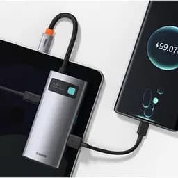 Концентратор Baseus Metal Gleam Series 4-in-1 Multifunctional Gray (CAHUB-CY0G) - мініатюра 3