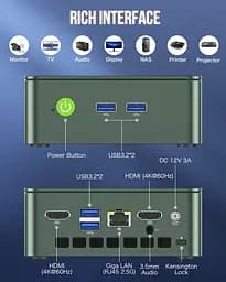 Неттоп GMKtec NucBox G3 Titanium Grey N100 16Gb DDR4 512Gb SSD WiFi 6 Bluetooth 5.2 2.5GLan 4xUSB 3.2 2xHDMI Windows 11 Pro кріплення VESA у комплекті (9B.EU24A0826K20) - мініатюра 3
