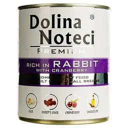 Влажный корм для собак Dolina Noteci Premium с кроликом и клюквой 800 г