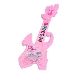 Іграшкова гітара 1011 B — 2 музичні режими, 8 кнопок, на батарейках, рожева