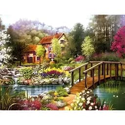 Алмазна мозаїка Josef Otten Місток в дитинство GA72745 зі стразами на підрамнику 40х50 см (1222993792)