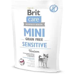 Сухой корм для собак миниатюрных пород с чувствительным пищеварением Brit Care GF Mini Sensitive с олениной 0.4 кг