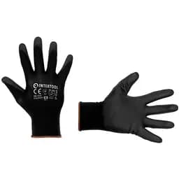 Рукавички захисні Intertool поліуретанові чорна 7" (в упаковці 12 шт.)