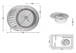 Кухонна мийка Brinex 5745 0,8 мм, врізна BRIN5745MDEC08 - мініатюра 4