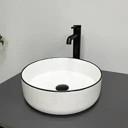 Умивальник VBI Prato white black edge накладний VBI-011414, Білий