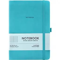 Зошит у твердій палітурці Genius А5 у лінію 96 аркушів бірюзовий (А5-7127L)