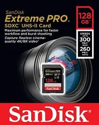 Картка пам'яті SanDisk 128 GB SDXC UHS-II U3 V90 Extreme Pro (SDSDXDK-128G-GN4IN) - мініатюра 2
