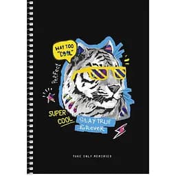 Тетрадь для записей Student А5, в клеточку, спираль, 96 л., Тигр (A5-SC-096-6117K)