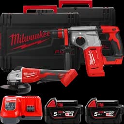 Набір із 2 акумуляторних безщіткових інструментів MILWAUKEE M18 BLPP2G-502X