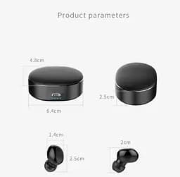 Беспроводные наушники bluetooth JEDEL B20 с зарядным кейсом 500mAh - мініатюра 6