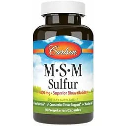 Метилсульфонилметан МСМ Carlson Labs MSM-Sulfur 1000 мг 90 капсул