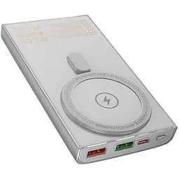 Портативний магсейф акумулятор Hoco Q22 Taurus magnetic 10000 mah бездротова батарея сіра